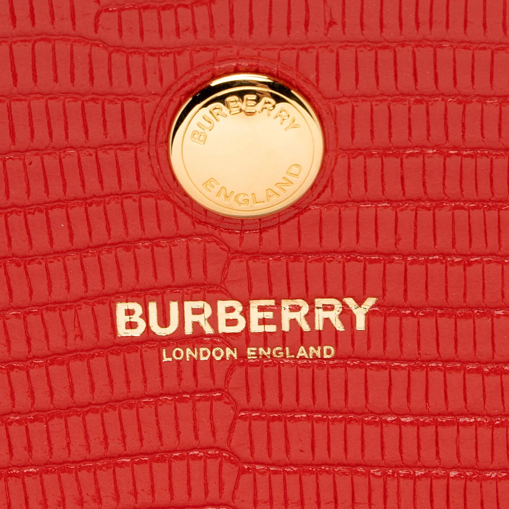 Burberry Lizard Embossed Leather Title Medium Tote (SHF-OreTYK)