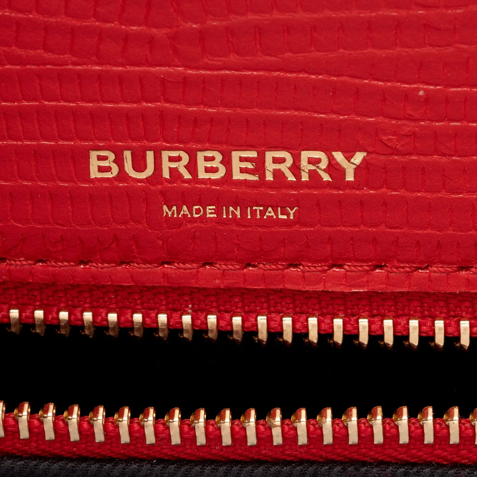 Burberry Lizard Embossed Leather Title Medium Tote (SHF-OreTYK)