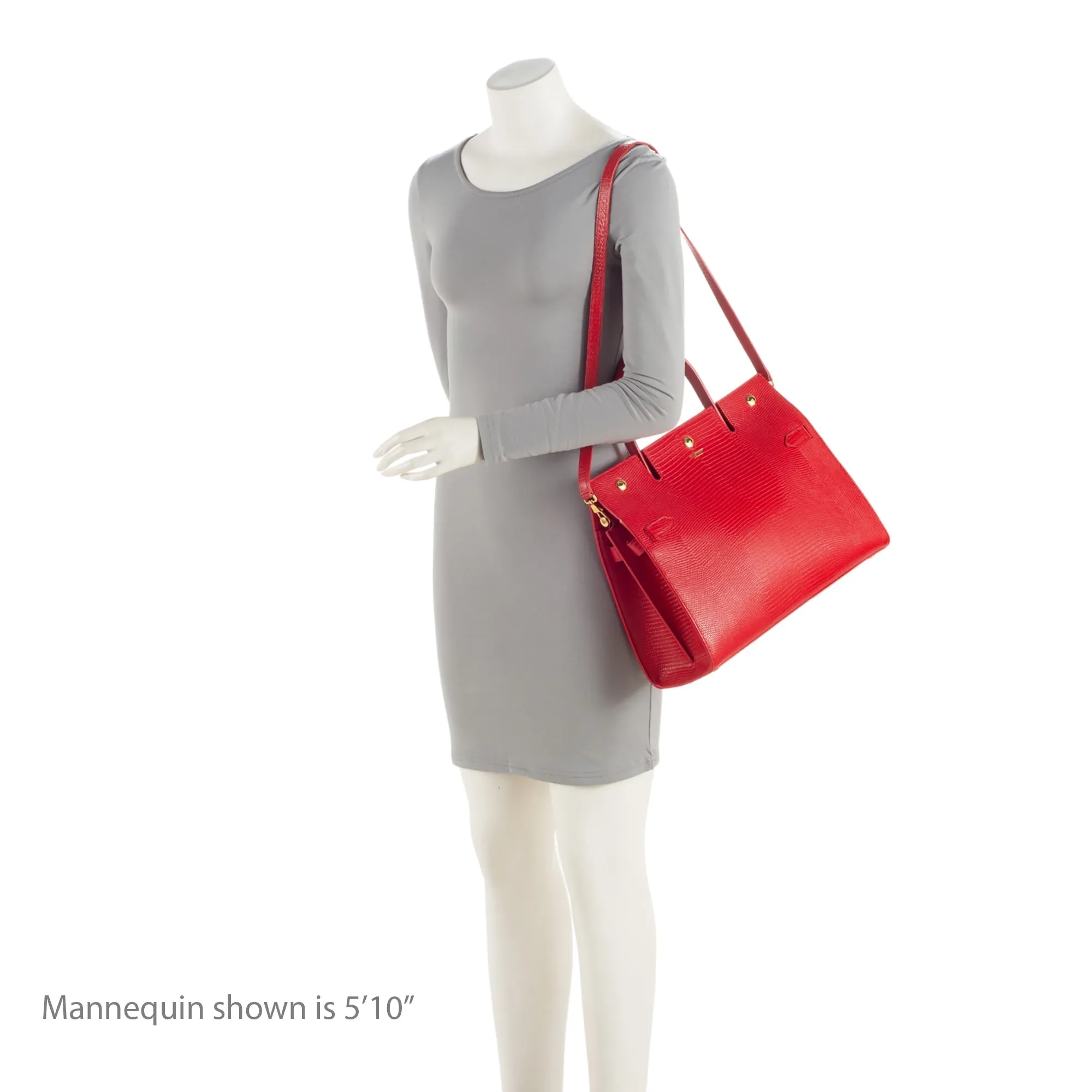 Burberry Lizard Embossed Leather Title Medium Tote (SHF-OreTYK)
