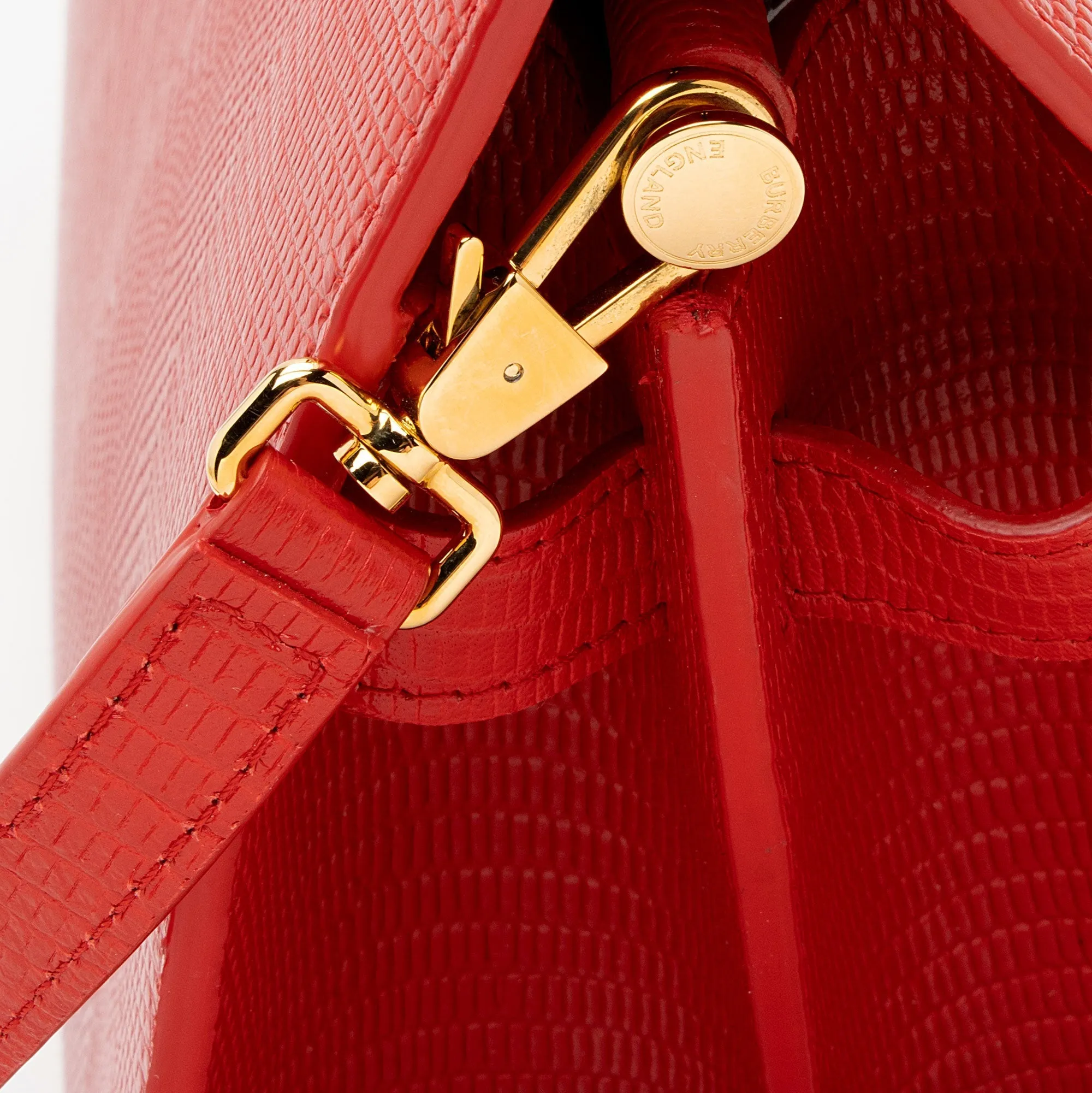 Burberry Lizard Embossed Leather Title Medium Tote (SHF-OreTYK)
