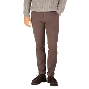 Chocolate Brown Cotton Stretch Chinos