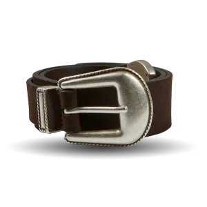 Dark Brown Calf Leather 35mm Western Belt