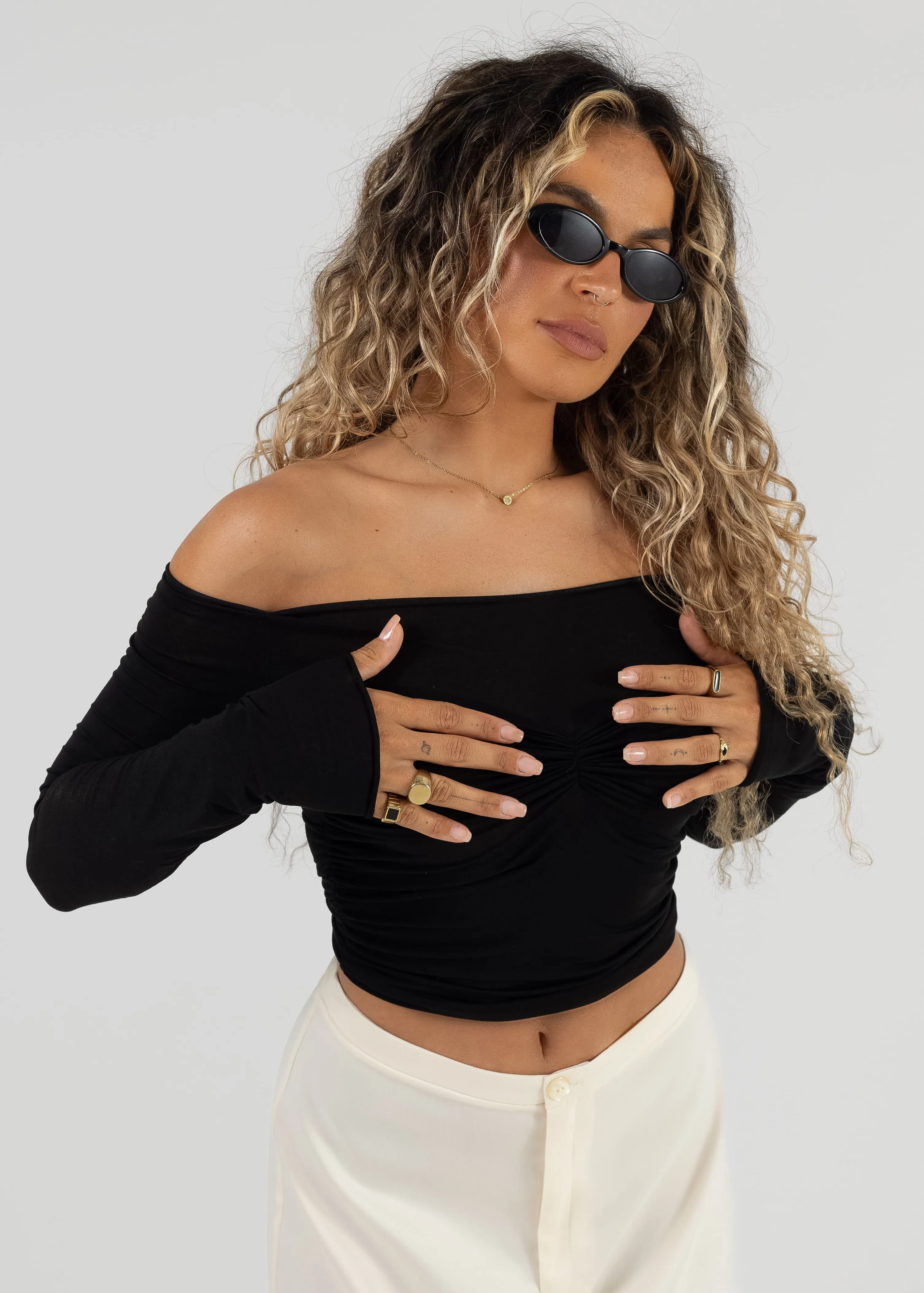 Shimmery Top Black