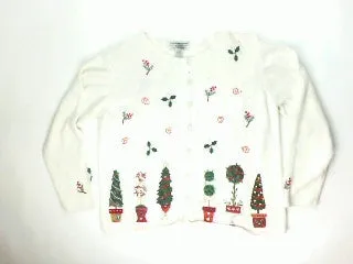 Topiary Swirls-Medium Christmas Sweater