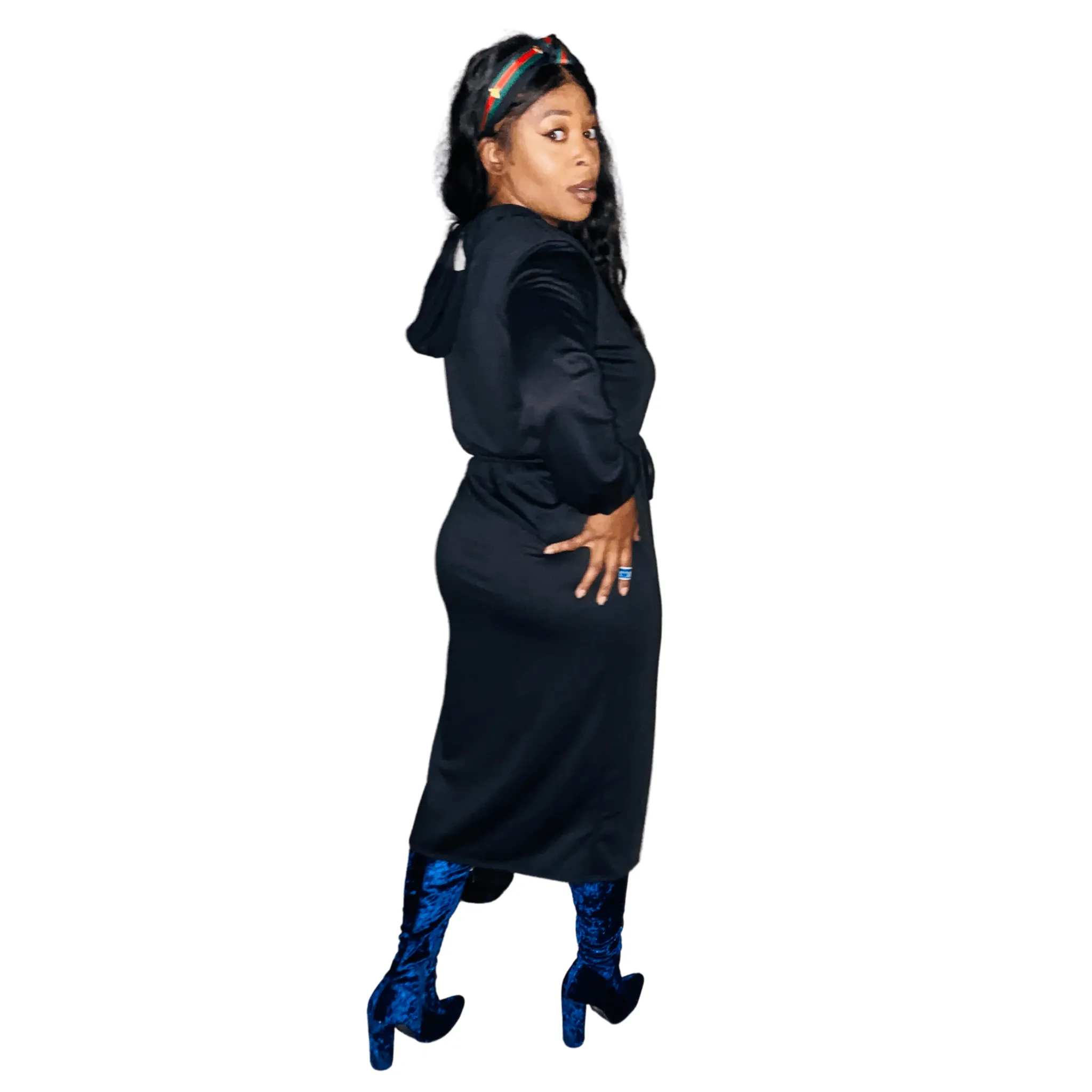 Victoria Side Slit Hoodie Dress