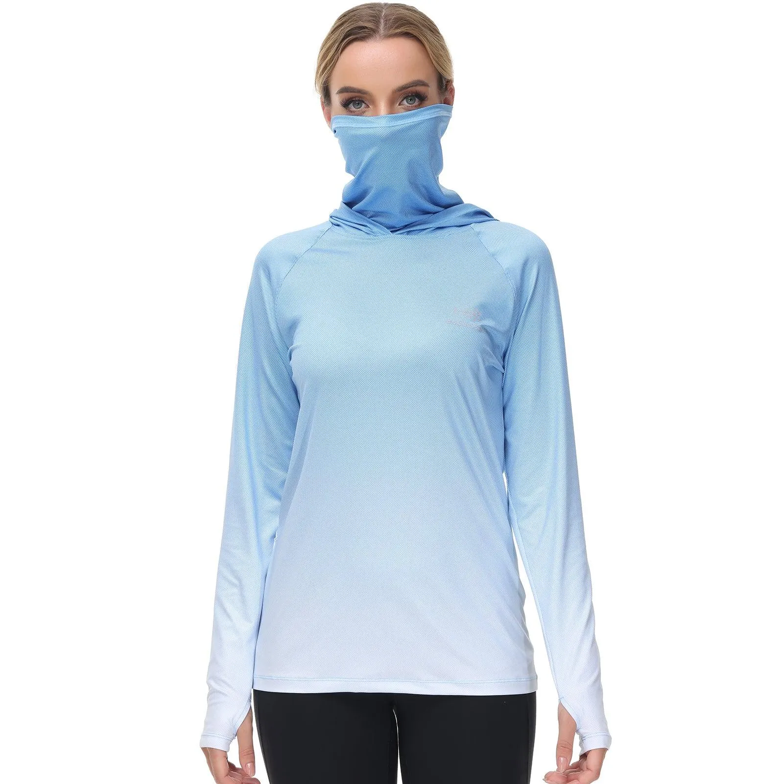 Women's UPF 50  Fishing Hoodies with Face Mask Thumb Holes FS23W