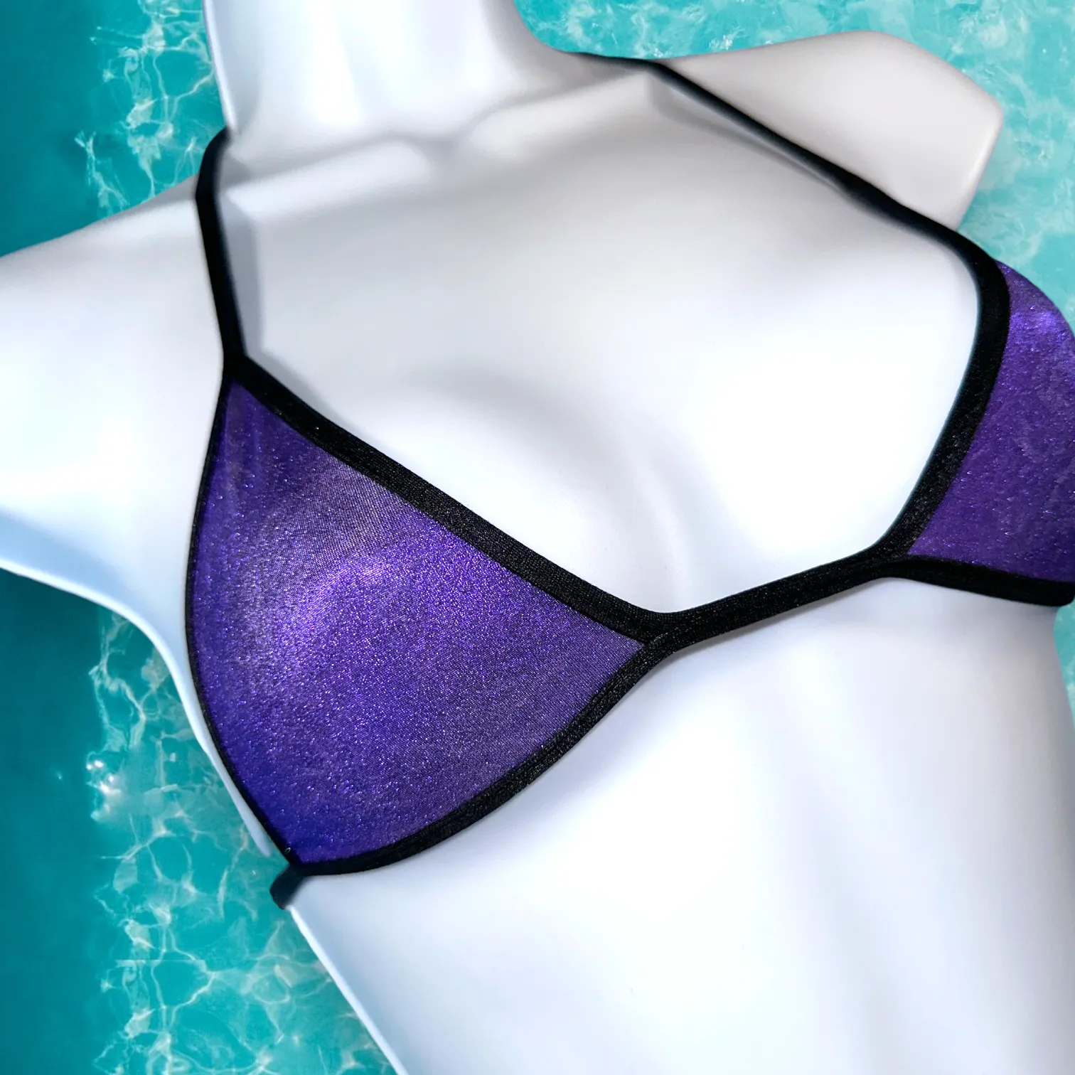 Y2K Orchid Ringer Skimpy Metallic Bikini Top, Coquette, Summer